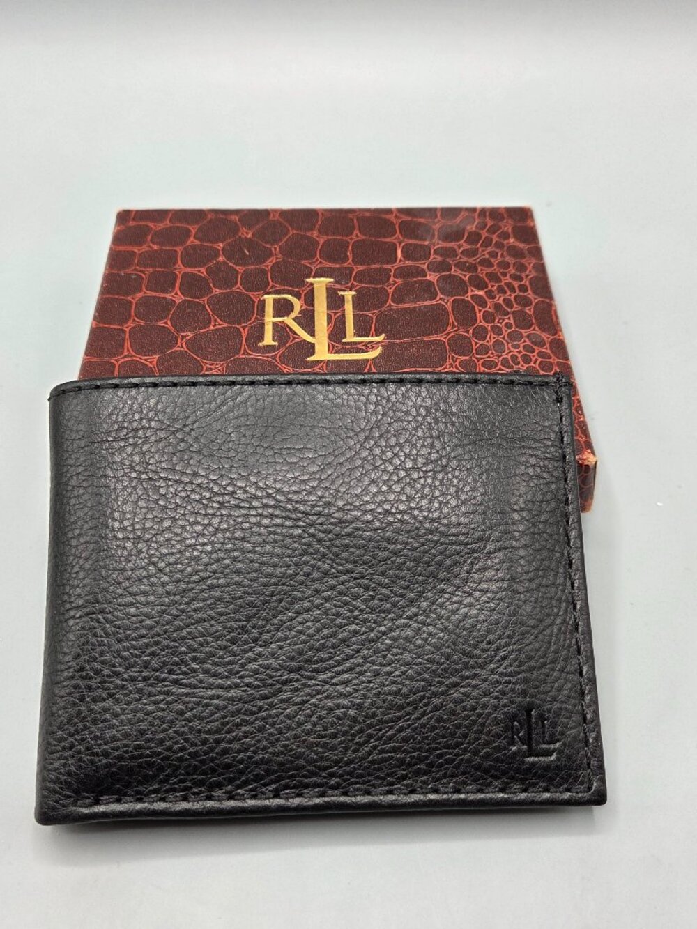 Vintage Lauren Ralph Lauren Mens Billfold Wallet Black New w/ Box